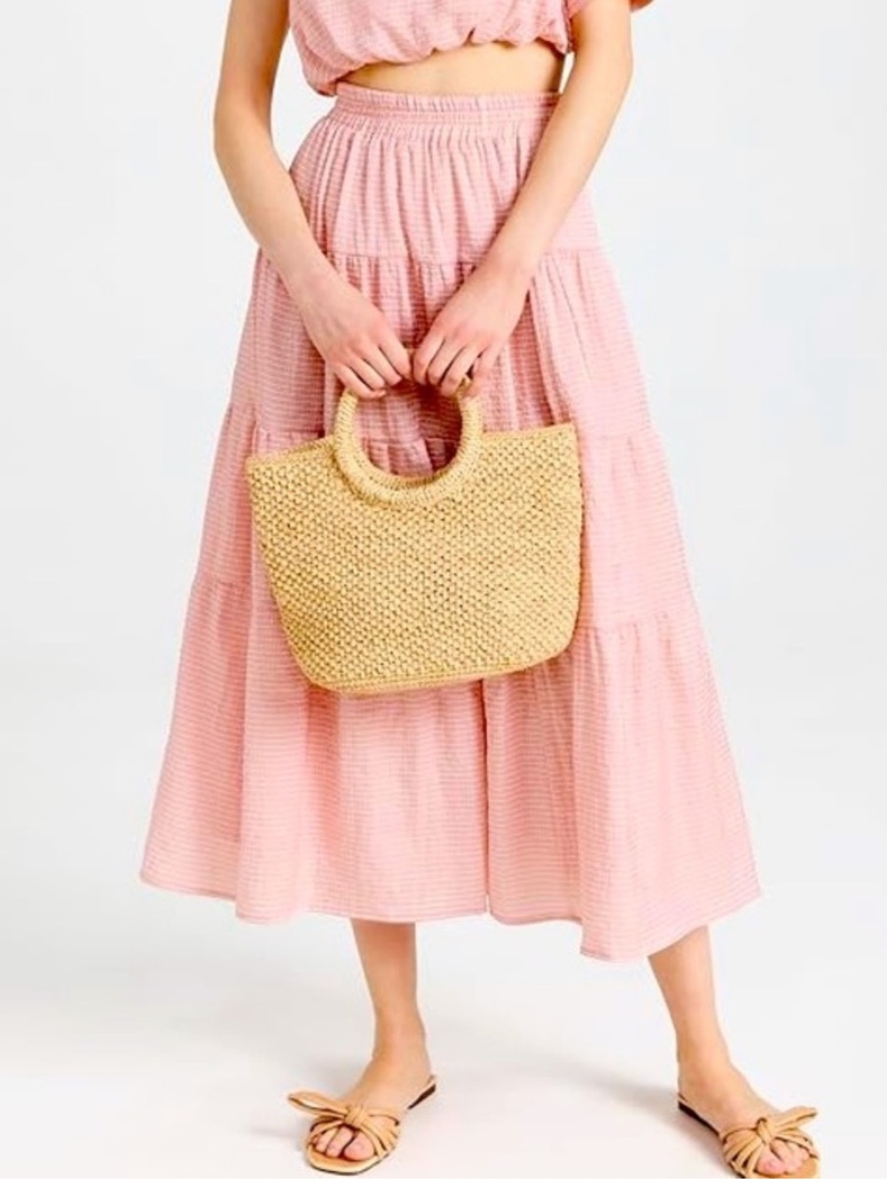En Saison Auden Midi Skirt in Pink Size Small